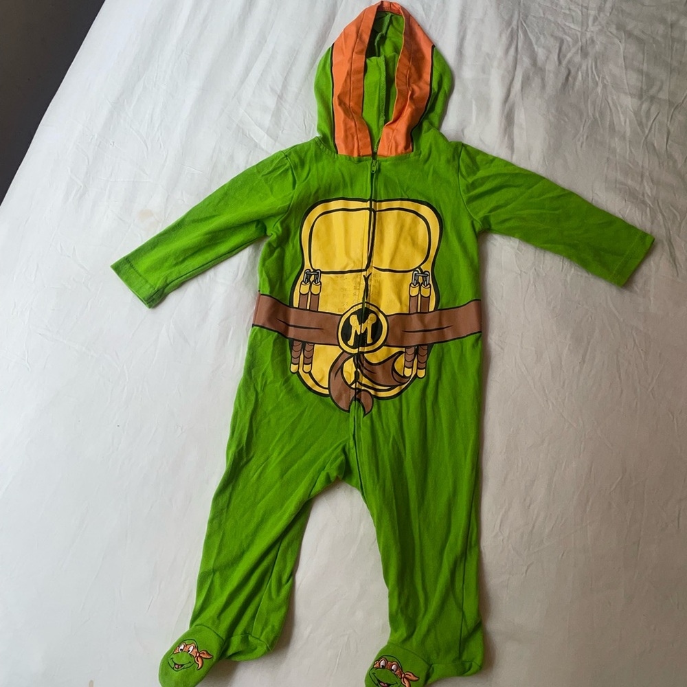 Baby Ninja Turtle Costume 6M 9M Onesie - Picture 2 of 4